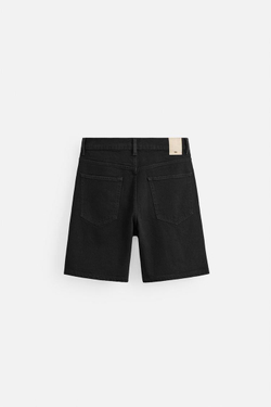 ZARA ДЖИНСОВЫЕ ШОРТЫ REGULAR FIT, ЧЕРНЫЙ
