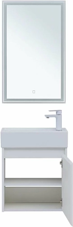 Тумба с раковиной Aquanet Nova Lite 50 с зеркалом, белый глянец