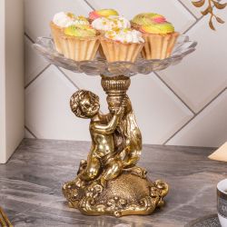 Фруктовница Эдем Бронза с чашей из стекла