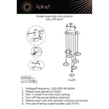 Подвесной светильник 49W 3500K APL.073.16.07 хром Sacha Aployt