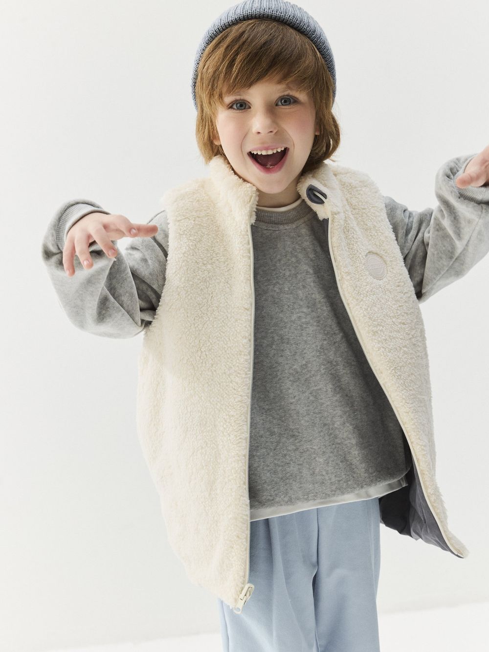 Свитшот велюровый "Серый меланж"