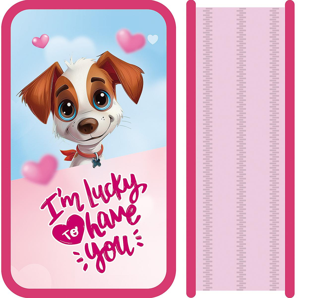 Пенал 3 секц. большой тканевый торец 190/105 "Cute dog" (Пчёлка)