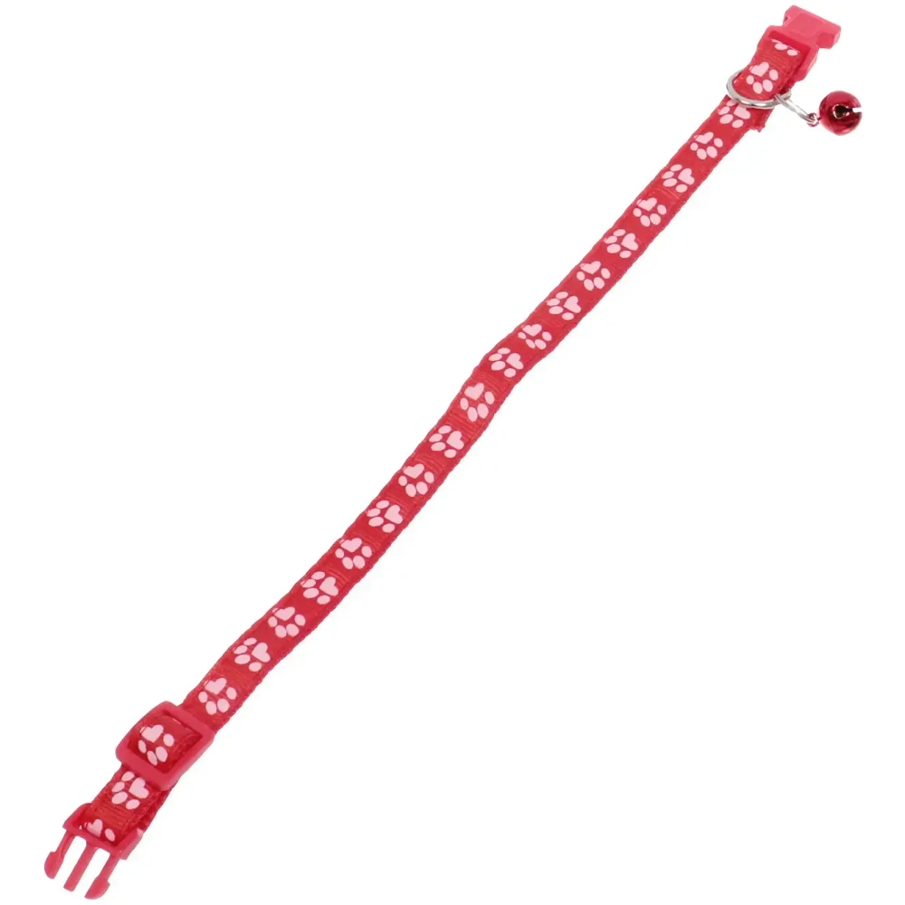 Ошейник с колокольчиком 1*19-32см «Zoo City-Лапки» микс цветов (минивложение 12шт)✦