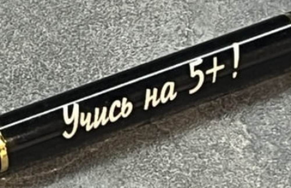 Ручка шариковая подарочная с лазерной гравировкой "Учись на 5+!"