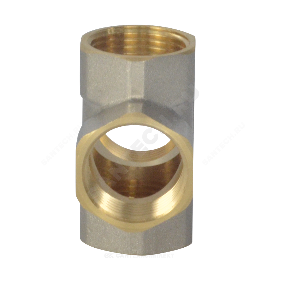 Крест латунь никель Ду 15 (1/2") ВР/ВР 9011 ГОСТ 32585-2013 Aquasfera 9011-01