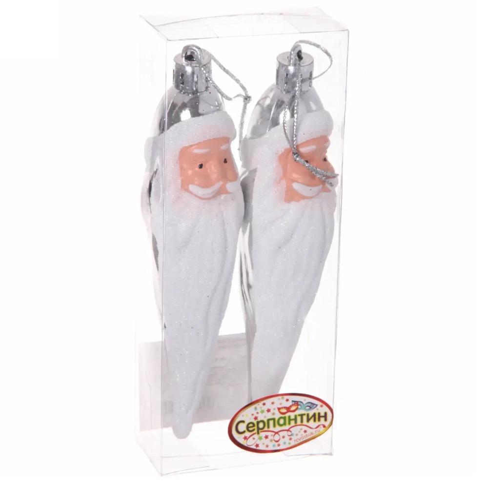 Елочные игрушки «Волшебная борода» 12 см (набор 2 шт), Серебро