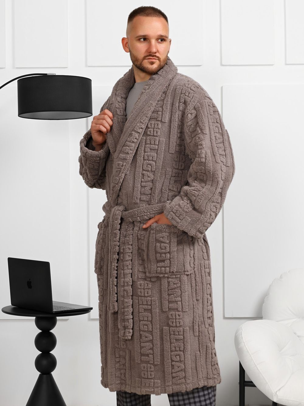 Халат мужской Идеал-3 Виотекс СЕРЫЙ