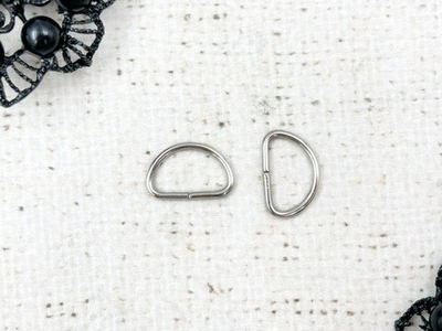 Полукольцо металлическое, ш. 1 см, 2 мм, никель