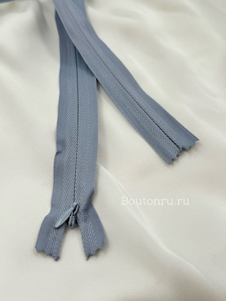 Молния потайная неразъемная серая