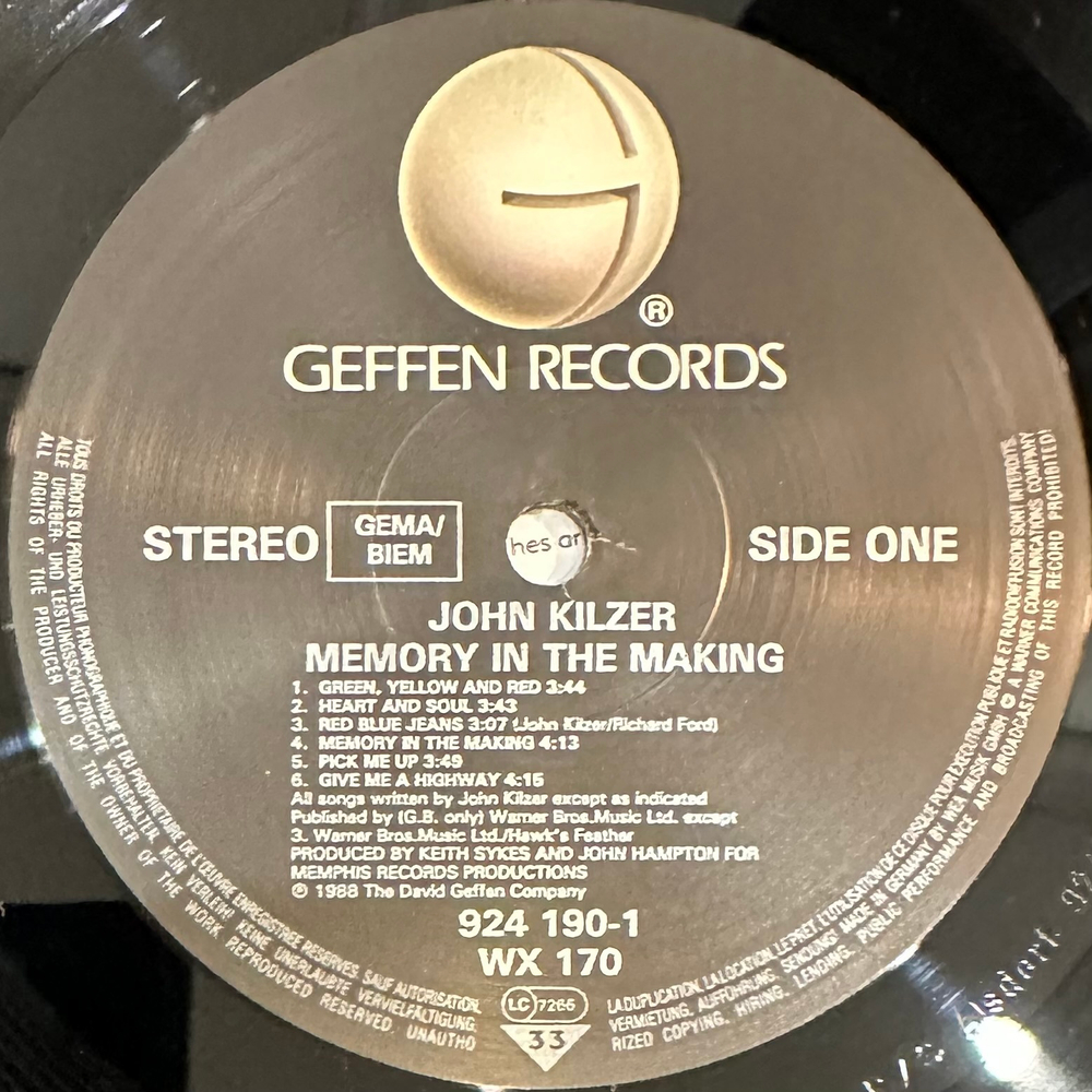John Kilzer- Memory In The Making (Германия 1988г.)