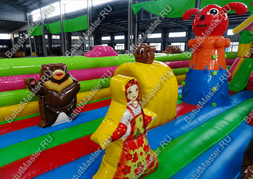 Коммерческий надувной батут "Маша и Миша" 11*7*3 м
