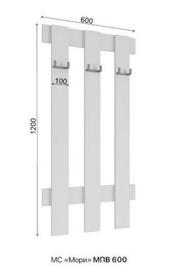 МС Мори Прихожая МПВ 600 (МП/3) Белый, ДСВ-Мебель
