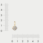 Подвеска женская из комбинированного золота 585 пробы с бриллиантом (арт. 03-13-5499-31-00-1)