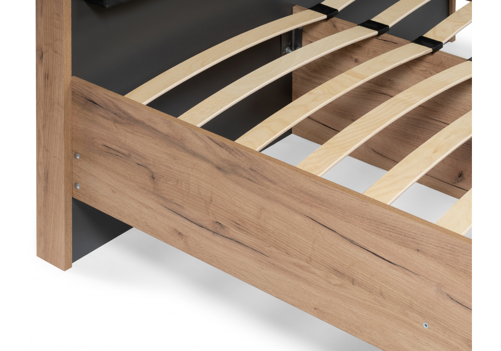 Кровать Woodville Тхан 180х200 дуб крафт золотой, антрацит