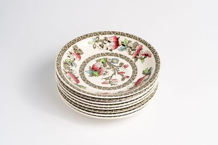 Восемь блюдец с узором «Индийское дерево»