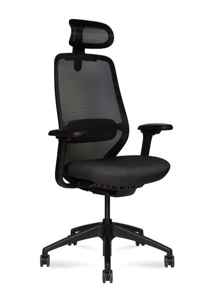 Кресло офисное Норден / Вольта / Volta / черная сетка / черный пластик / база нейлон