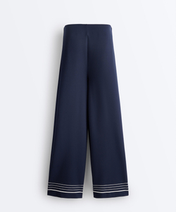 OYSHO Мягкие брюки из модала с матросской полосой, синий