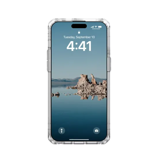 Чехол с поддержкой MAGSAFE Uag Plyo для iPhone 15 Pro MAX 6.7", цвет прозрачный/золото (Ice/Gold)