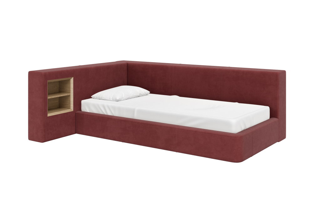 Диван-кровать Cube c нишей M (бордовый FiberGuardе)