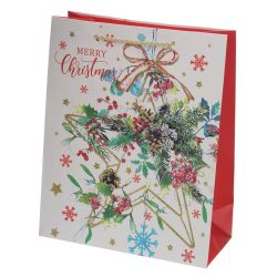 GAEM Пакет подарочный M (бумага 210г/м2, блок 12шт), L32 W12 H26 см, 4в.