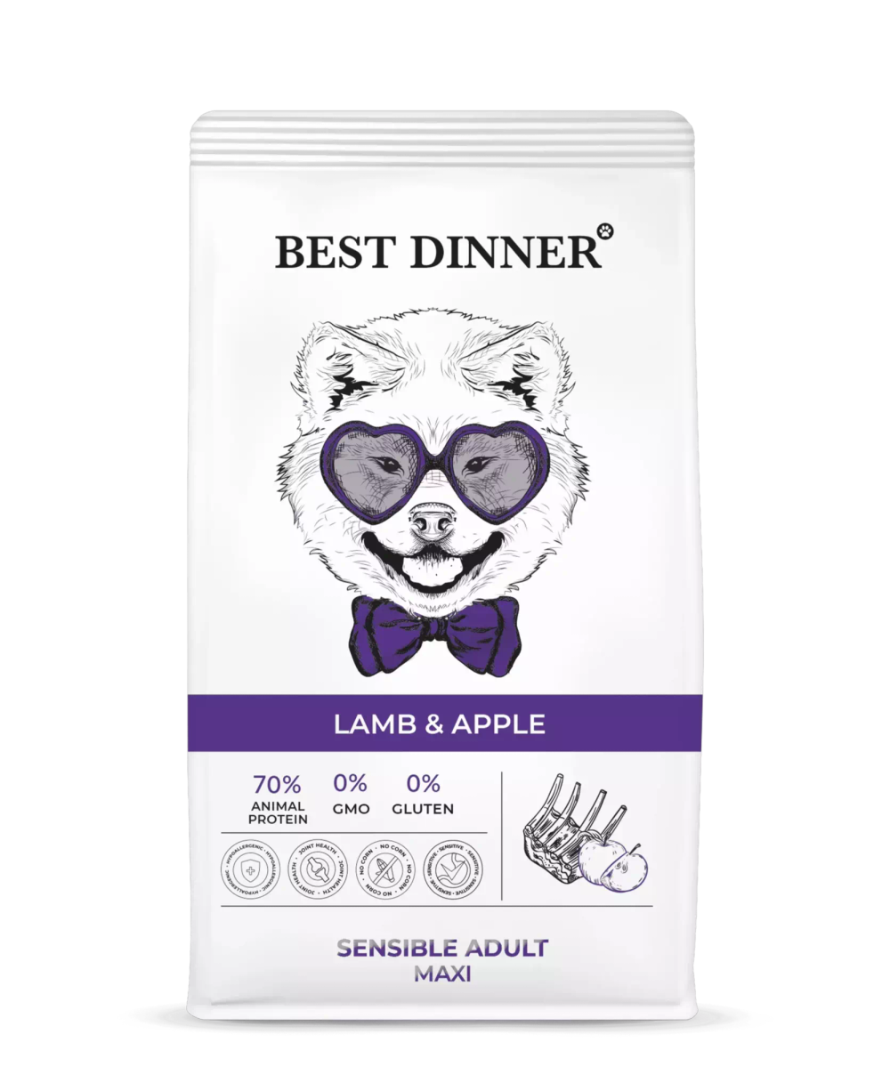 Best Dinner Adult Sensible Maxi Lamb & Apple с ягненком и яблоком 15 кг
