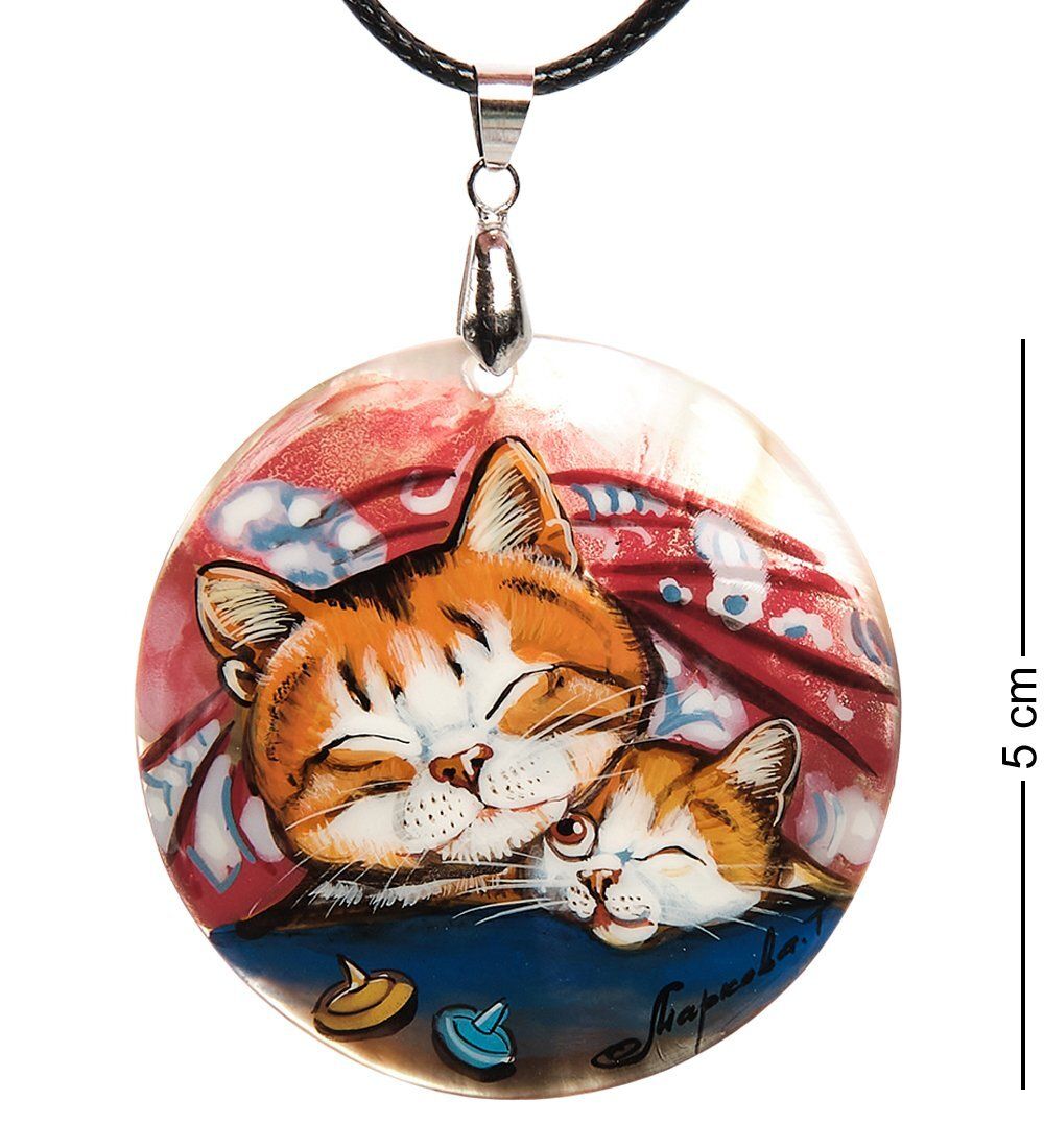 ШК-55/ 64-C Кулон из перламутра «Коты»