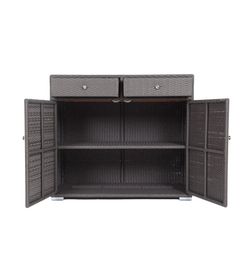 Мальта, тумба плетеная из искусственного ротанга, цвет графит