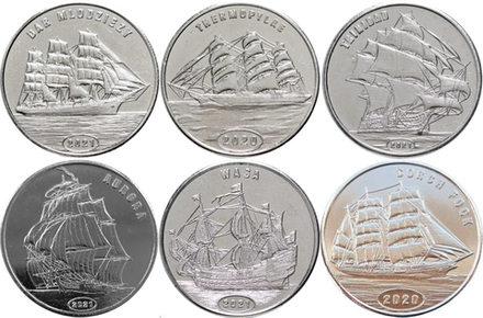 Остров Флорес 1 доллар 2020 - 2021 Корабли 6 монет