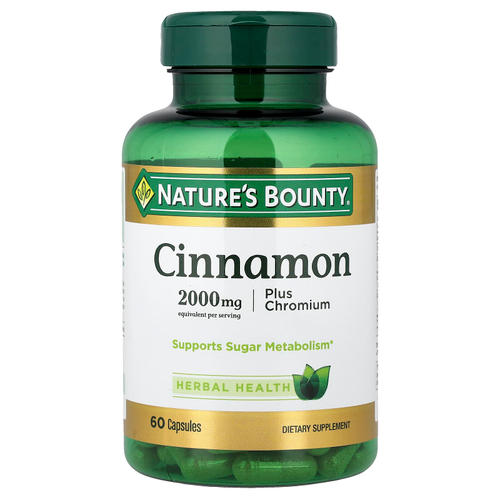 Nature's Bounty, корица с хромом, 60 капсул