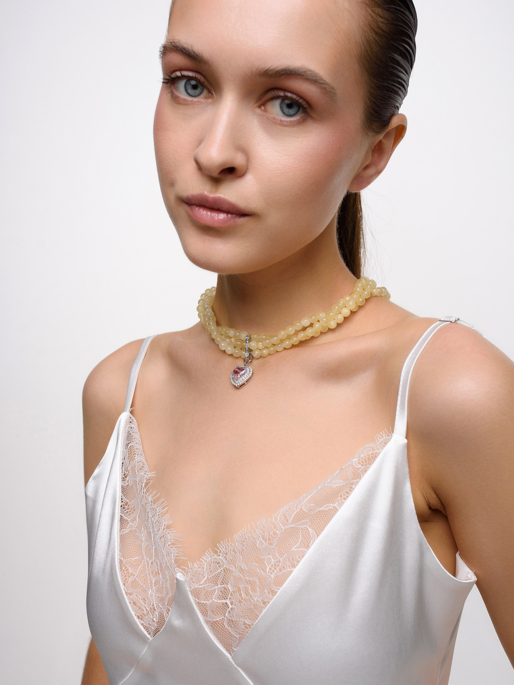 Колье "Yellow Heart" Silver