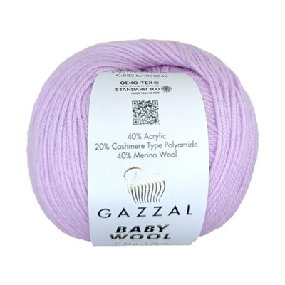 Пряжа GAZZAL Baby Wool 50 гр. 175 м цвет 823 состав: 40% шерсть мериноса, 20% кашемир ПА, 40% акрил