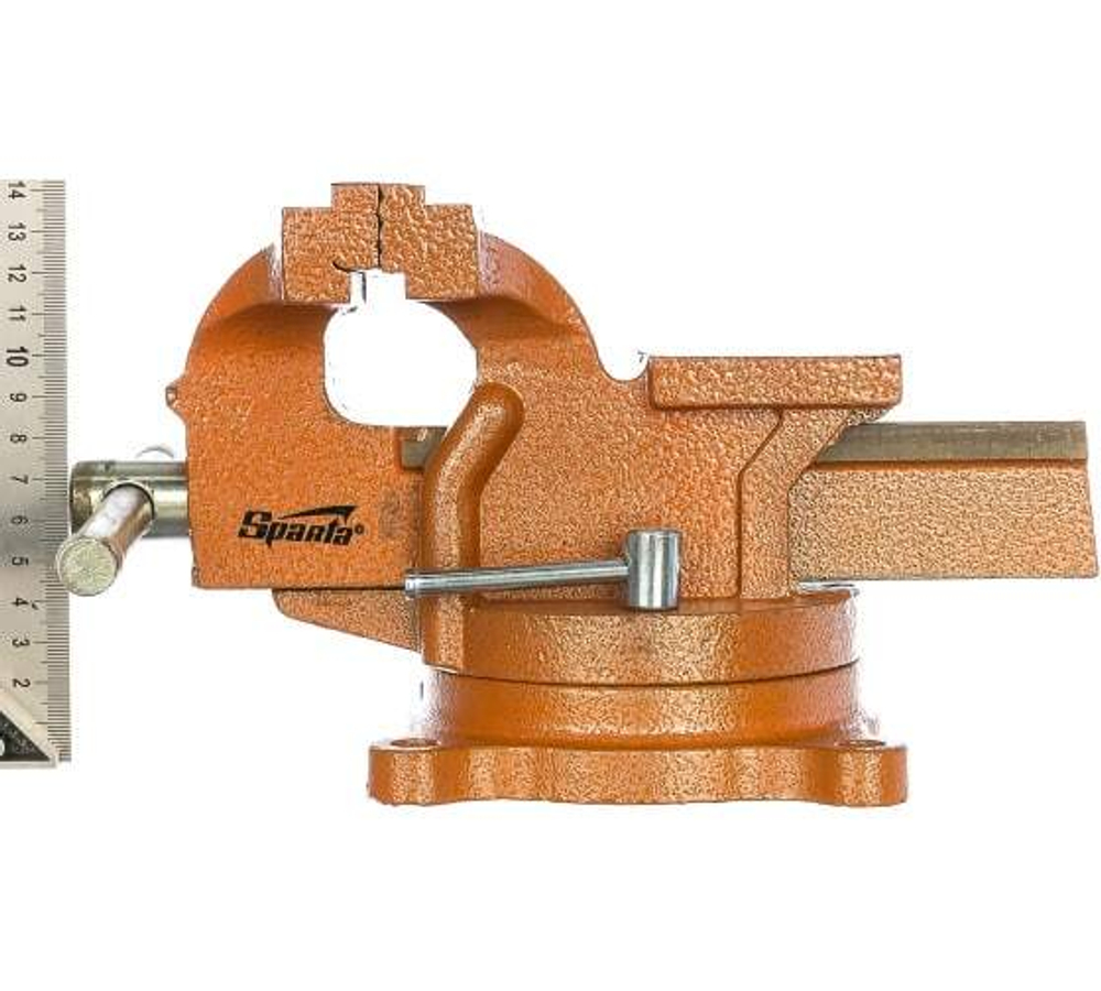 ТИСКИ SPARTA СЛЕСАРНЫЕ 100ММ ПОВОРОТНОЕ С НАКОВАЛЬНЕЙ 186235