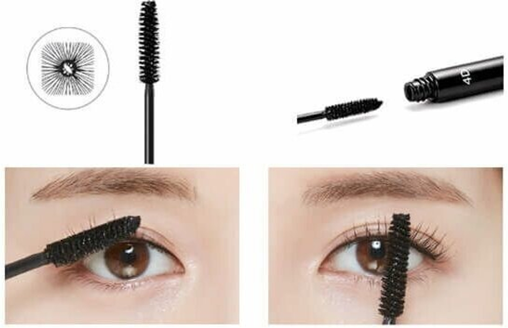 Тушь для ресниц Missha "The Style 4D", удлинение, подкручивание, объем, черная, 7 г