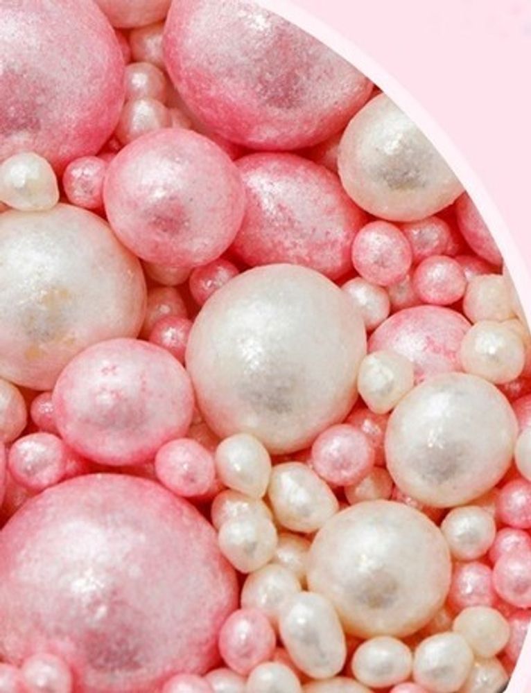 Драже рис &quot;Блеск&quot; белый,розовый 50 гр.