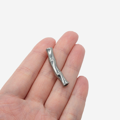 t813-с Бусина-трубочка "Бамбук" 33*6мм, нерж. сталь