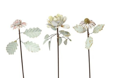 Декор "Цветок броканте" в ассортименте 10x5x2см + 30см штекер