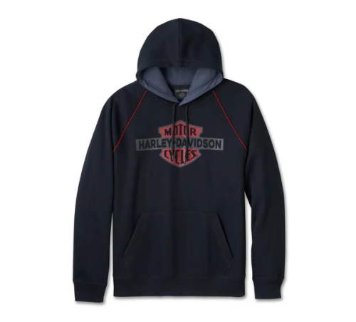 Худи Bar & Shield Contrast Black/Blue Harley-Davidson