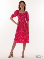 Платье летнее миди крестьянка в цветочек