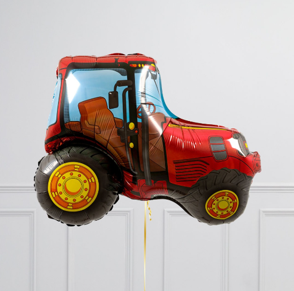 F Шар фигура Трактор (красный), 38"/96 см, 1 шт.