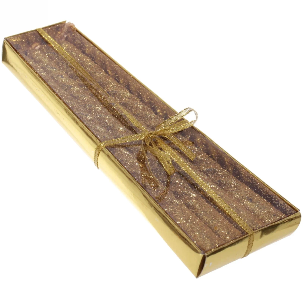 Свечи витые «Звездный блеск» 4шт 20см цвет золотой, в подарочной коробке