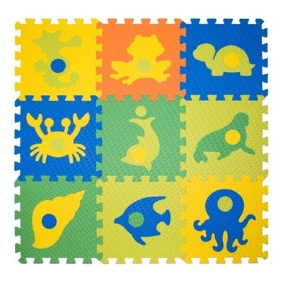 Коврик-пазл BABYPUZZ (9 плит 33x33x1см, ~1кв.м./уп) Морской мир