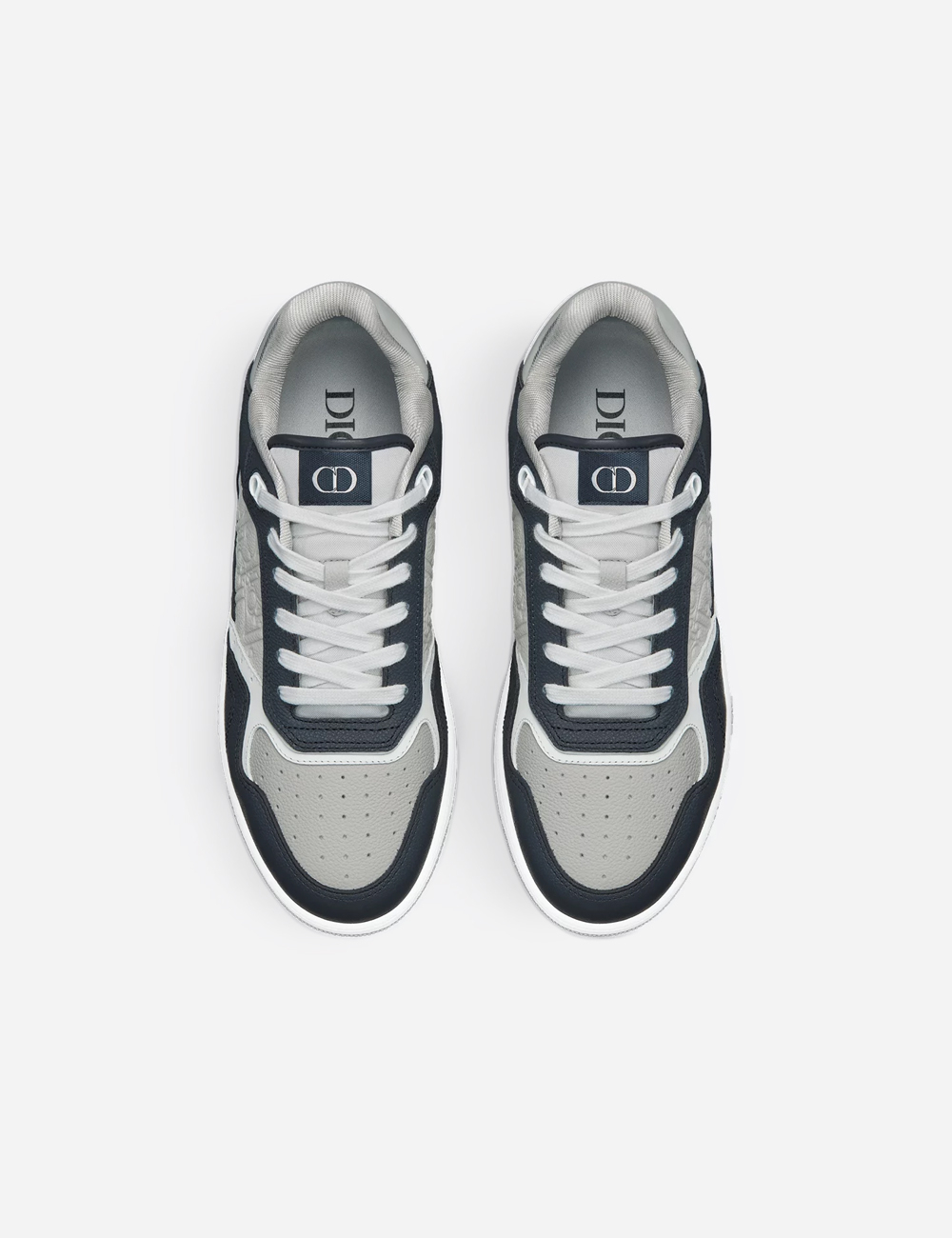 Кроссовки Dior B27 Uptown Low-Top Sneaker "Navy Blue, Dior Gray and White Grained Calfskin with Dior Gray Dior Gravity Leather"