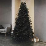 Искусственная черная елка «Фэнтези» (Литая хвоя с блестками) 250 см / 2,5 м