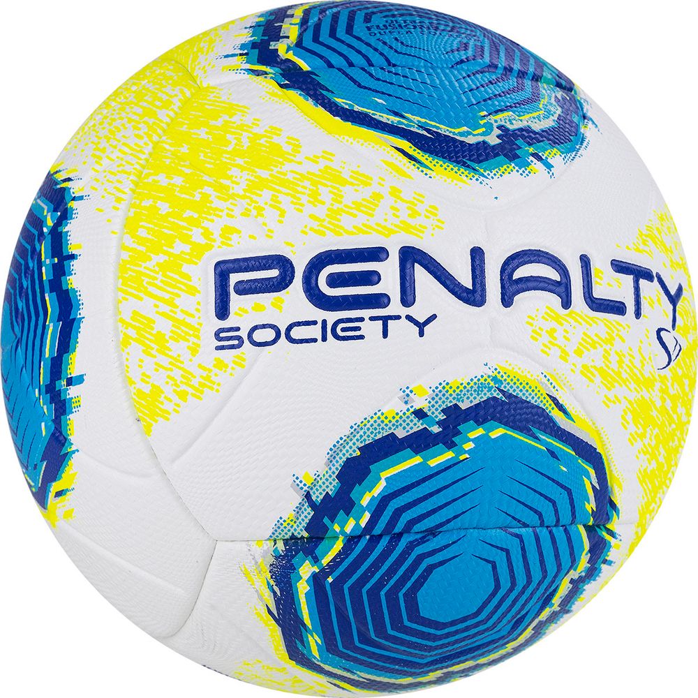 Мяч футбольный PENALTY BOLA SOCIETY S11 R2 XXII 5213261090-U, размер 5, бело-жёлто-голубой