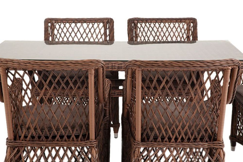 "Латте" обеденная группа плетеная, цвет коричневый