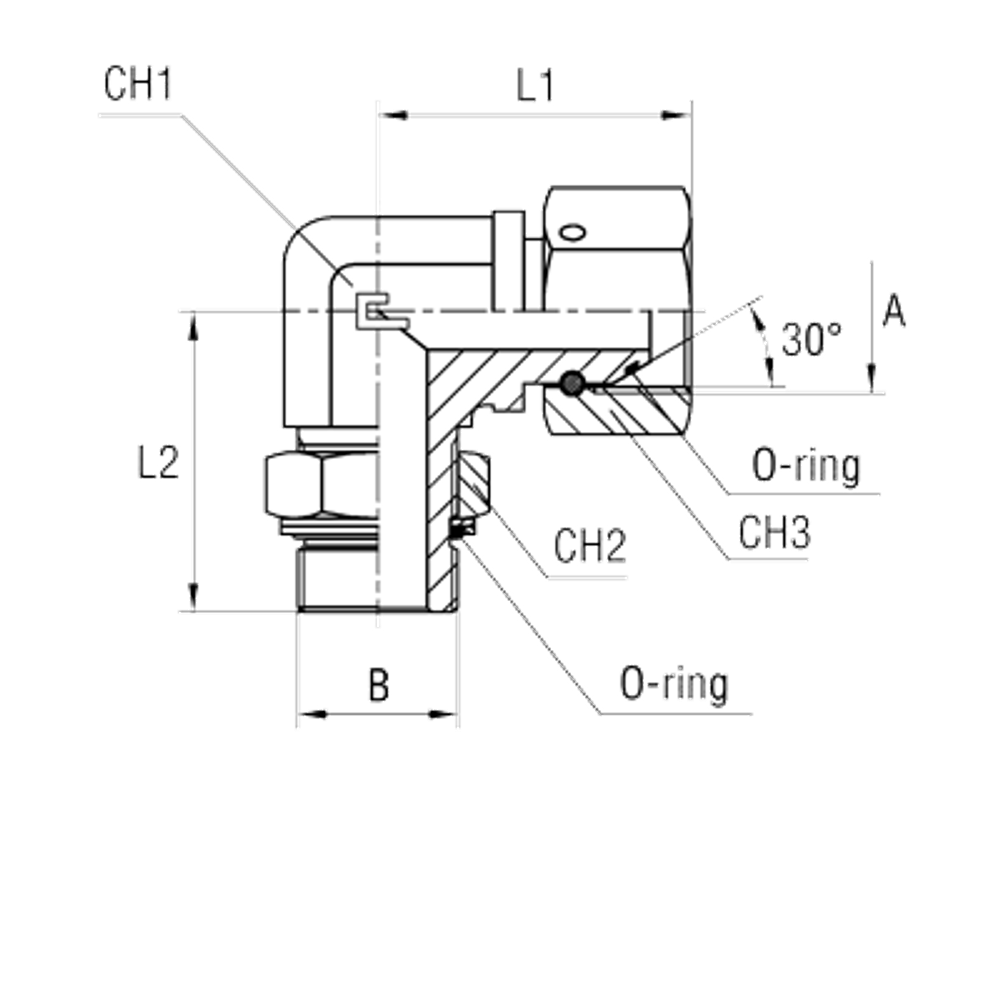 Штуцер FRNG90 М 30х1.5 М27х1.5