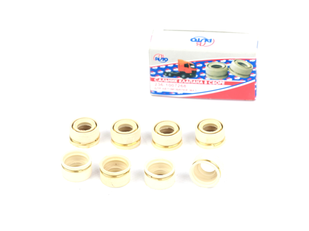 Маслосъемные колпачки (манжеты) дв. ЯМЗ 236,-238 (12мм)  комплект 8 шт. белые в коробке (Балаково) ( ОЕ 236-1007262 )