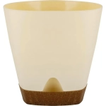 Горшок для цветов InGreen WOOD D140мм 1,35л с прикорневым поливом сливочный/бук