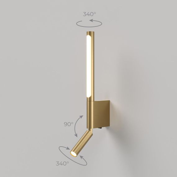 Настенный светодиодный светильник Elektrostandard Sarca LED 3000K 40111/LED латунь a066400