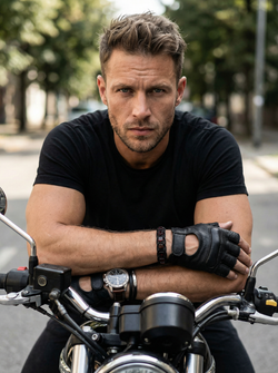 Браслет мужской на руку. Янтарь натуральный формованный